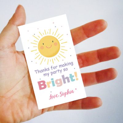 Editable Bright Party Favor Tags | Printable Thank You Gift Tag Template | PK24 | E573