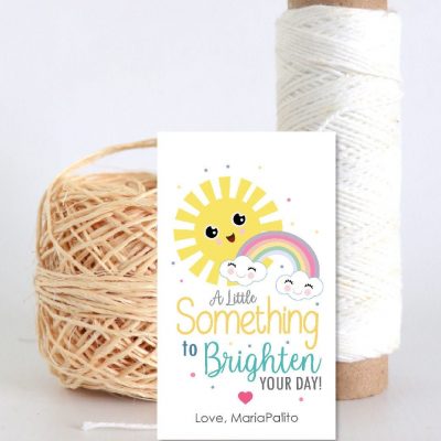 Editable Something to Brighten your Day Gift Tag | Printable Sunshine Label Template | PK24 | E525