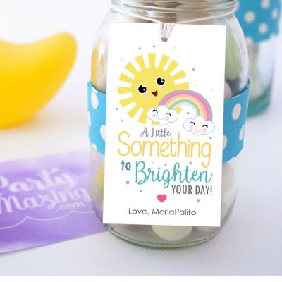 Editable Something to Brighten your Day Gift Tag | Printable Sunshine Label Template | PK24 | E525
