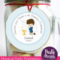 Boy First Communion Tags | Printable Gift Labels Labels or Party Favor Tags | PK06 | E062