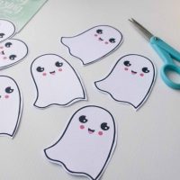 Little Ghost Halloween Banner Printable | DIY halloween Decor Little Ghost Garland Banner | PK20 | E374