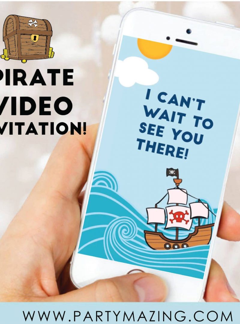 Pirate Video Invitation | Digital Animated Invitation | Toddler Invitation | PK16 | E482